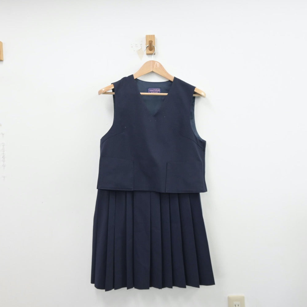 【中古】大阪府 上野芝中学校 女子制服 4点（セーラー服・ベスト・スカート）sf014353