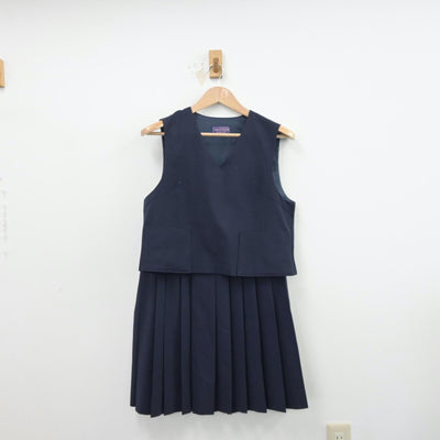 【中古】大阪府 上野芝中学校 女子制服 4点（セーラー服・ベスト・スカート）sf014353