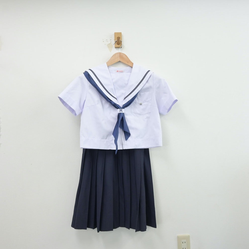 【中古】大阪府 長尾中学校 女子制服 5点（セーラー服・スカート）sf014354