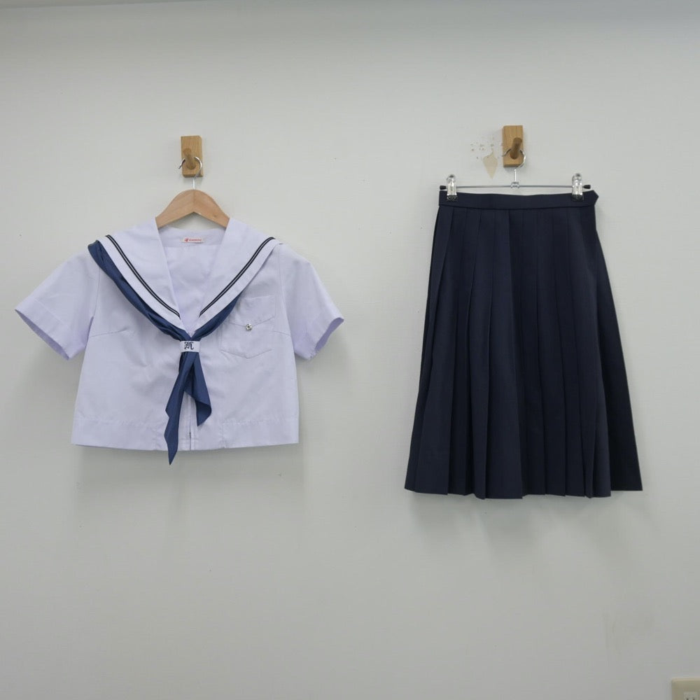 【中古】大阪府 長尾中学校 女子制服 5点（セーラー服・スカート）sf014354