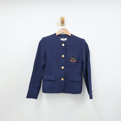 【中古】熊本県 熊本中央高等学校 女子制服 2点（ブレザー・ニット）sf014357