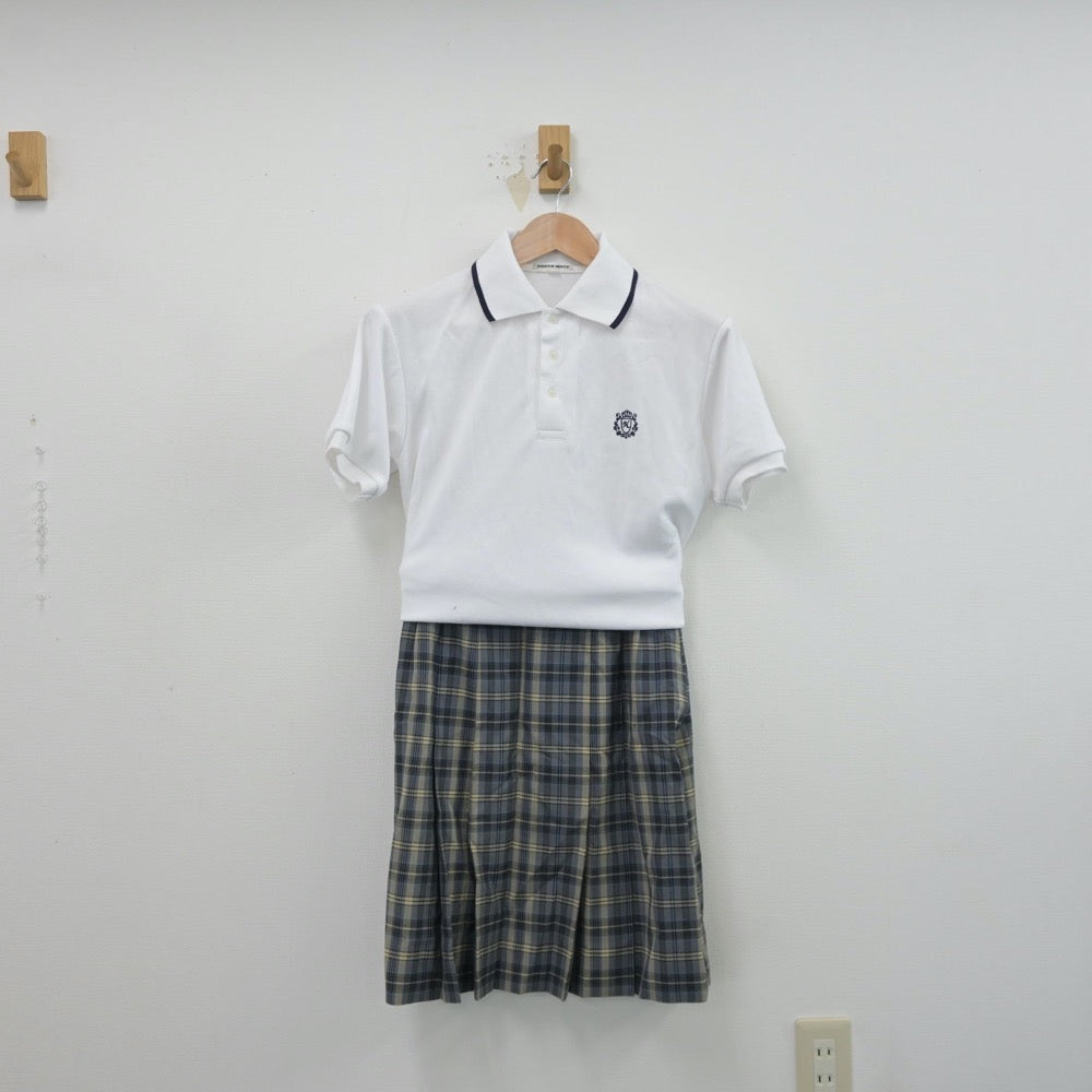 【中古】東京都 日本女子体育大学附属二階堂高等学校 女子制服 3点（シャツ・シャツ・スカート）sf014362