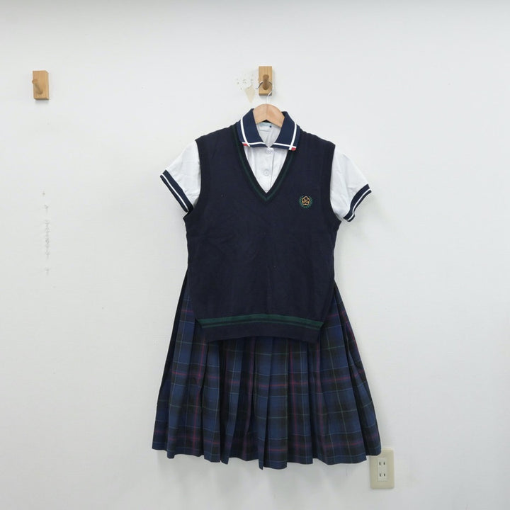 【中古制服】熊本県 熊本中央高等学校 女子制服 4点（シャツ・ニットベスト・スカート）sf014365【リサイクル学生服】 | 中古制服通販パレイド