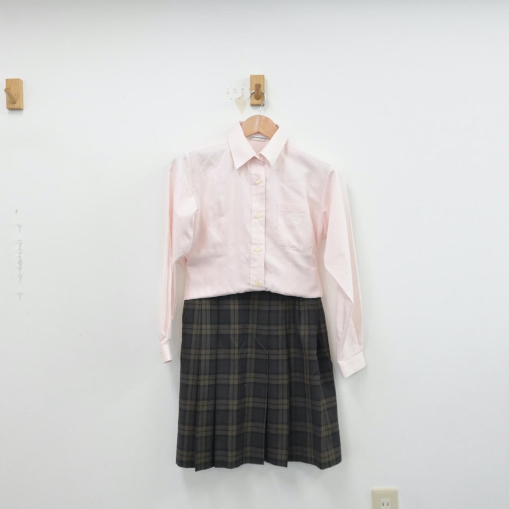 【中古】東京都 日本女子体育大学附属二階堂高等学校 女子制服 3点（シャツ・シャツ・スカート）sf014367