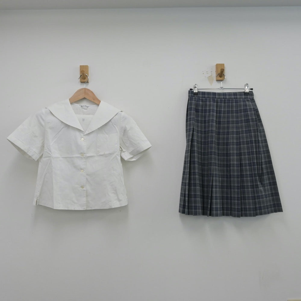 【中古】大阪府 八阪中学校 女子制服 3点（シャツ・スカート）sf014374