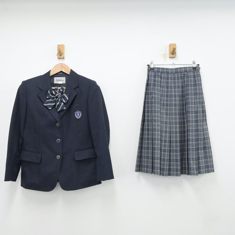 【中古】大阪府 八阪中学校 女子制服 5点（ブレザー・ニット・スカート）sf014375