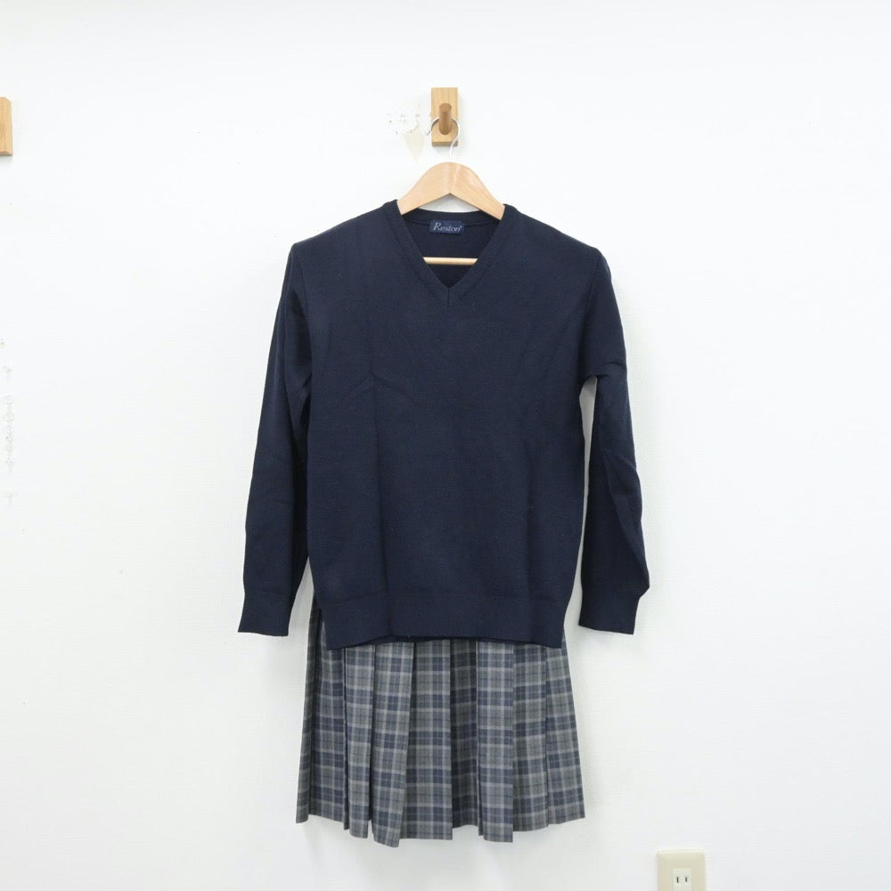 【中古】大阪府 八阪中学校 女子制服 5点（ブレザー・ニット・スカート）sf014375