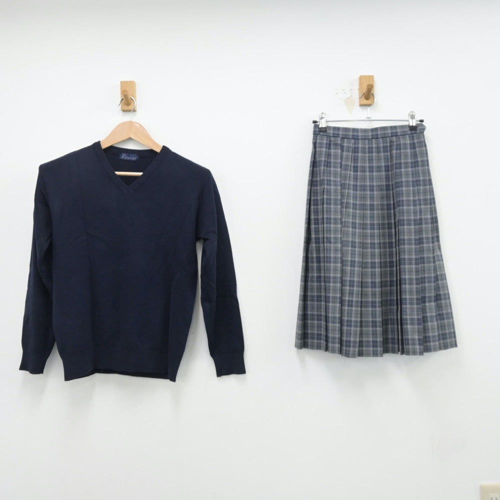 【中古】大阪府 八阪中学校 女子制服 5点（ブレザー・ニット・スカート）sf014375