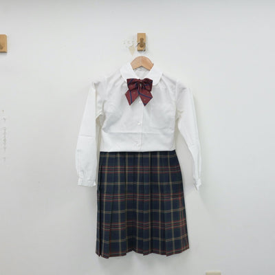 【中古】群馬県 前橋育英高等学校 女子制服 3点（シャツ・スカート）sf014379