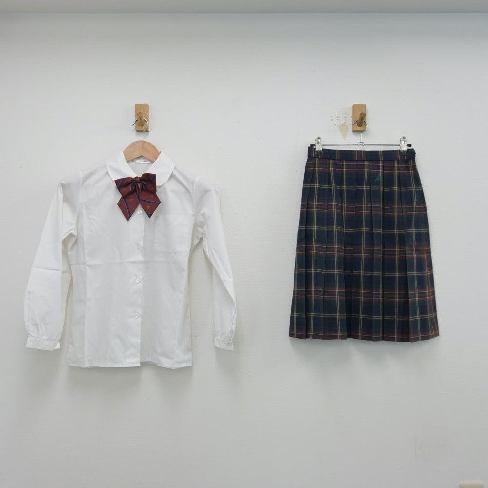 【中古】群馬県 前橋育英高等学校 女子制服 3点（シャツ・スカート）sf014379