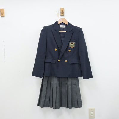 【中古】群馬県 前橋育英高等学校 女子制服 3点（ブレザー・ニット・スカート）sf014380