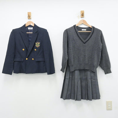 【中古】群馬県 前橋育英高等学校 女子制服 3点（ブレザー・ニット・スカート）sf014380