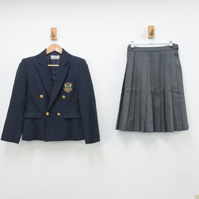 【中古】群馬県 前橋育英高等学校 女子制服 3点（ブレザー・ニット・スカート）sf014380