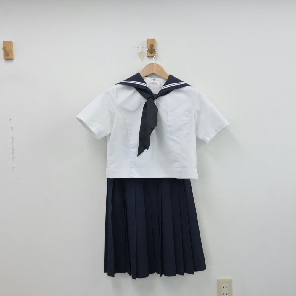 【中古】北海道 札幌東高等学校 女子制服 3点（セーラー服・スカート）sf014382