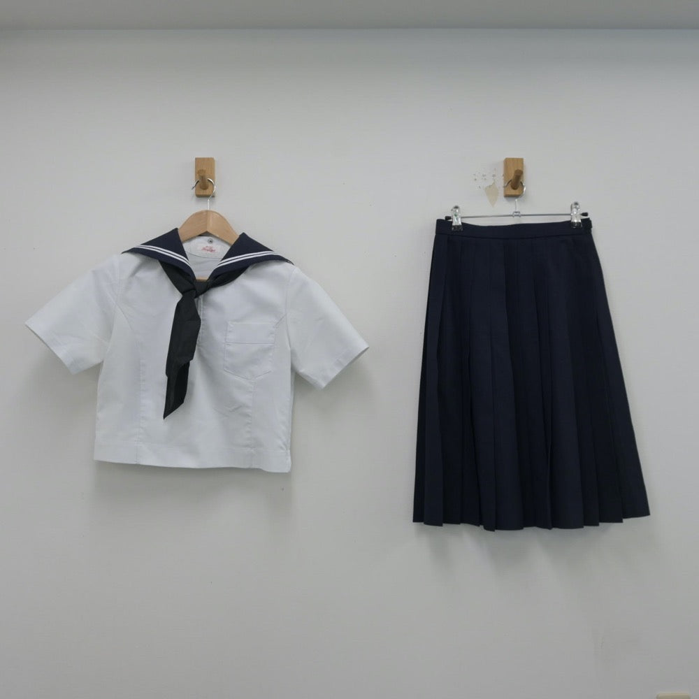 【中古】北海道 札幌東高等学校 女子制服 3点（セーラー服・スカート）sf014382