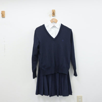 【中古】神奈川県 日本大学高等学校 女子制服 3点（シャツ・ニット・スカート）sf014385