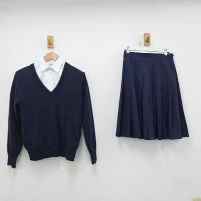 【中古】神奈川県 日本大学高等学校 女子制服 3点（シャツ・ニット・スカート）sf014385