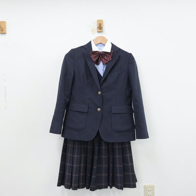 【中古】北海道 札幌東陵高等学校 女子制服 5点（ブレザー・シャツ・ニット・スカート）sf014386