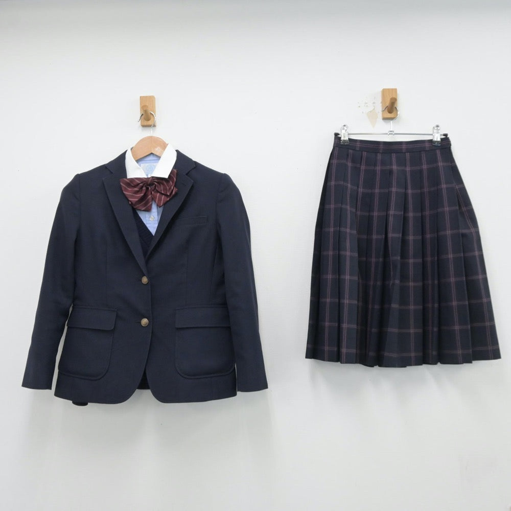 【中古】北海道 札幌東陵高等学校 女子制服 5点（ブレザー・シャツ・ニット・スカート）sf014386