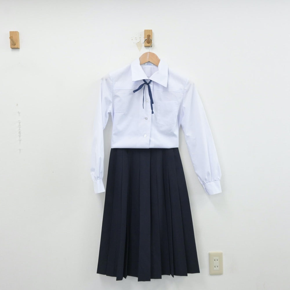 【中古】静岡県 愛鷹中学校 女子制服 5点（シャツ・スカート）sf014391