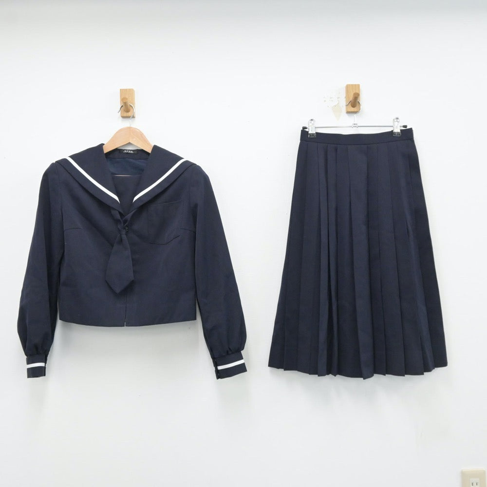 【中古】静岡県 愛鷹中学校 女子制服 3点（セーラー服・スカート）sf014397