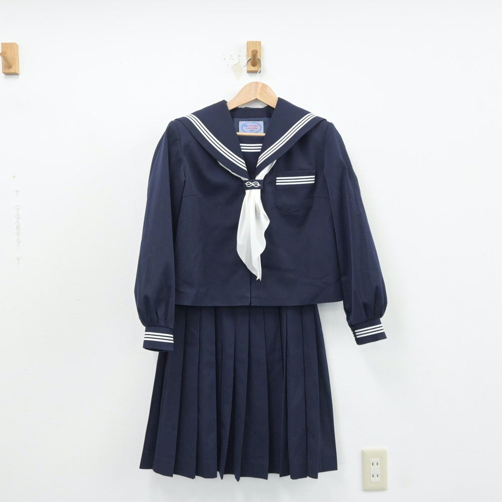 【中古】青森県 三戸中学校 女子制服 3点（セーラー服・スカート）sf014402