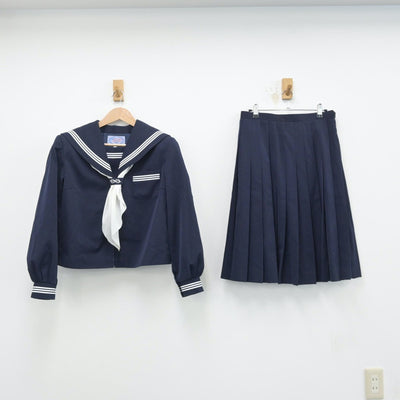 【中古】青森県 三戸中学校 女子制服 3点（セーラー服・スカート）sf014402