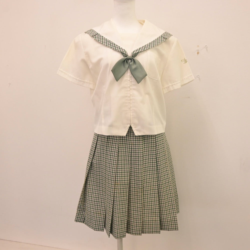 【中古】福島県 須賀川桐陽高等学校 女子制服 4点（セーラー服・スカート）sf014405