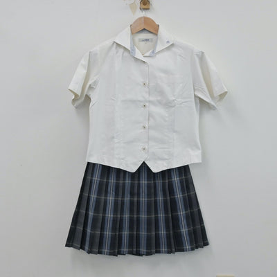 【中古】東京都 八王子実践中学校・高等学校 女子制服 4点（シャツ・ニットベスト・スカート）sf014415