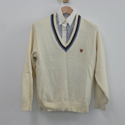 【中古】静岡県 浜松開誠館中学校 女子制服 2点（シャツ・ニット）sf014418