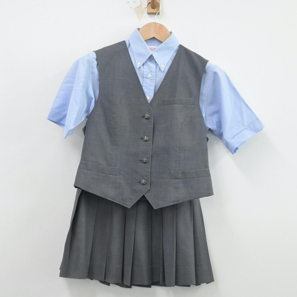 【中古】埼玉県 東京農業大学第三高等学校 女子制服 3点（シャツ・ベスト・スカート）sf014423