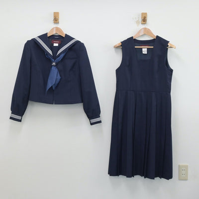 【中古】東京都 砂町中学校 女子制服 5点（セーラー服・スカート・ジャンパースカート）sf014425