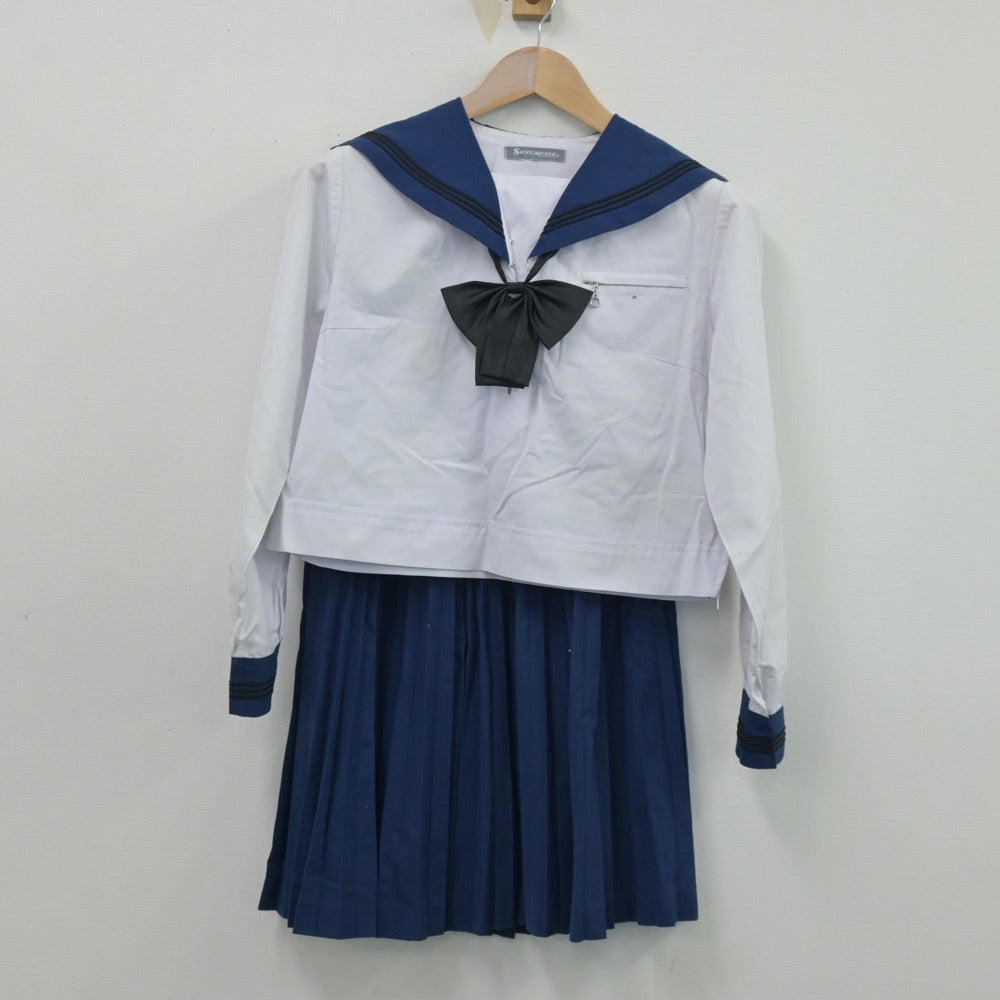 【中古】静岡県 日本体育大学浜松日体中・高等学校 女子制服 5点（セーラー服・スカート）sf014435