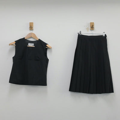 【中古】兵庫県 三原中学校 女子制服 2点（ベスト・スカート）sf014448