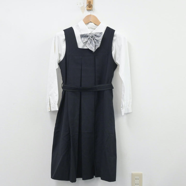 【中古】京都府 京都聖母女学院中学校・高等学校 女子制服 5点（ブレザー・ニット・シャツ・ジャンパースカート）sf014451