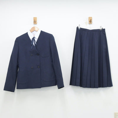 【中古】北海道 東陵中学校 女子制服 4点（ブレザー・シャツ・スカート）sf014460