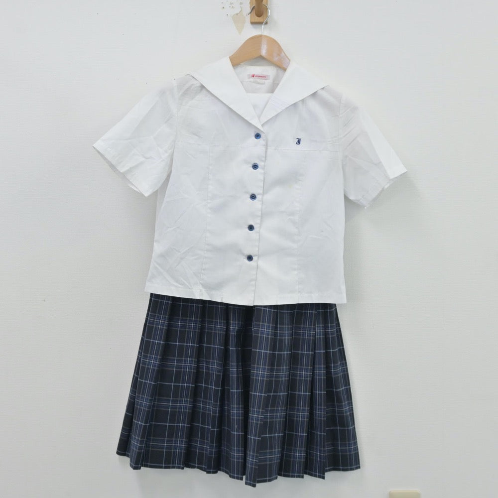 【中古】愛媛県 城西中学校 女子制服 2点（シャツ・スカート）sf014461