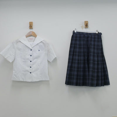 【中古】愛媛県 城西中学校 女子制服 2点（シャツ・スカート）sf014461