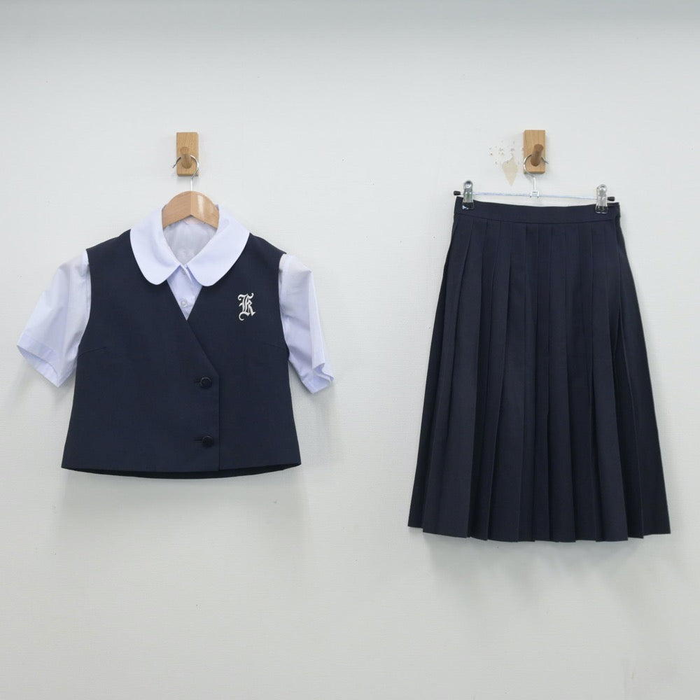 【中古】愛知県 名古屋北高等学校 女子制服 3点（シャツ・ベスト・スカート）sf014464