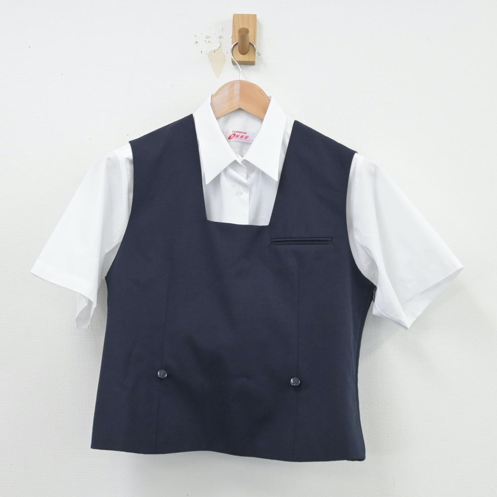 【中古】北海道 東陵中学校 女子制服 2点（シャツ・ベスト）sf014471