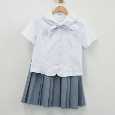 【中古】京都府 京都聖母女学院中学校・高等学校 女子制服 3点（セーラー服・ニット・スカート）sf014483