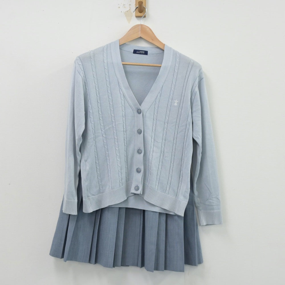 【中古】京都府 京都聖母女学院中学校・高等学校 女子制服 3点（セーラー服・ニット・スカート）sf014483