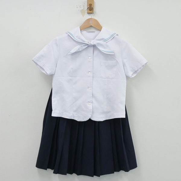 【中古】京都府 京都聖母女学院中学校・高等学校 女子制服 3点（セーラー服・ニット・スカート）sf014485