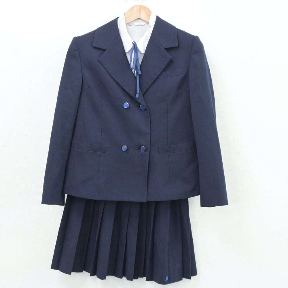 【中古】不明 学校名不明 女子制服 5点（ブレザー・シャツ・ベスト・スカート）sf014486