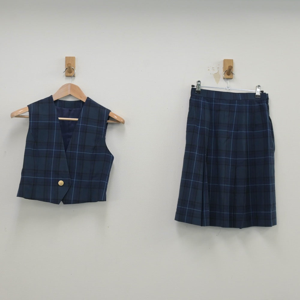 【中古】埼玉県 浦和北高等学校 女子制服 2点（ベスト・スカート）sf014488