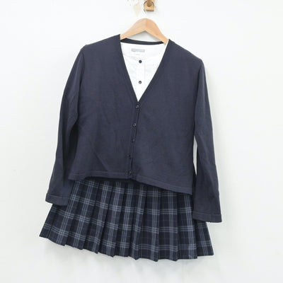 【中古】東京都 板橋有徳高等学校 女子制服 3点（シャツ・ニット・スカート）sf014493