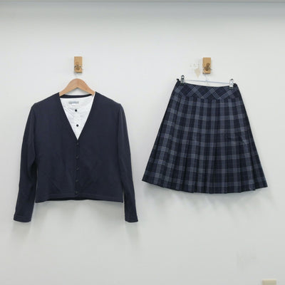 【中古】東京都 板橋有徳高等学校 女子制服 3点（シャツ・ニット・スカート）sf014493