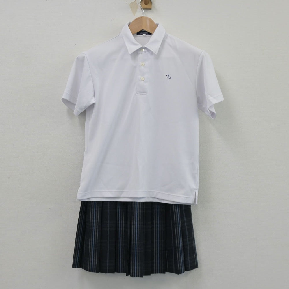 【中古】東京都 高島第二中学校 女子制服 2点（シャツ・スカート）sf014495