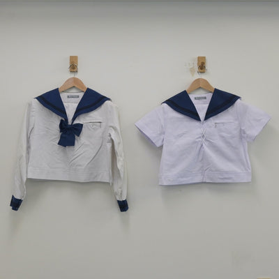 【中古】静岡県 日本体育大学 浜松日体中・高等学校 女子制服 3点（セーラー服）sf014496