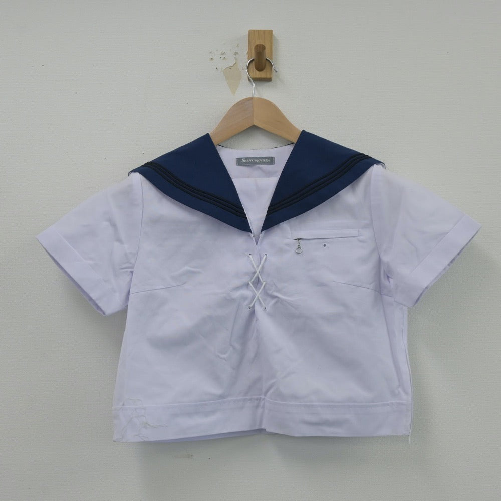 【中古】静岡県 日本体育大学 浜松日体中・高等学校 女子制服 3点（セーラー服）sf014496